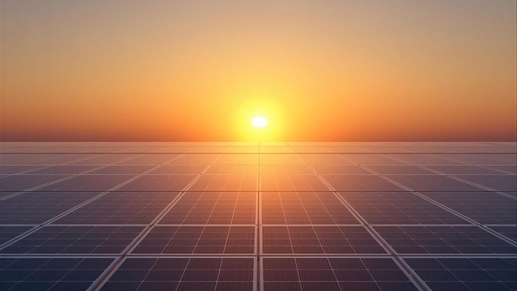 Website banner featuring the text 'Unlock the Power of Solar Energy' and 'Unbiased analysis and deep-dive reviews from a Solar Energy Researcher, providing you with data-driven system comparisons and future-proof energy solutions.' The background shows a grid of solar panels under a sunset, with a 'Learn More' button. This image promotes solar energy research and solutions.